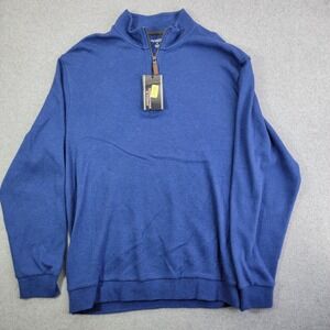 Roundtree Yorke 1/4 Zip Sweater Medium Blue Size pullover  100% Cotton NWT